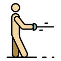 Man fencing icon color outline vector Royalty Free Stock Photo