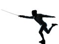 Man fencing silhouette Royalty Free Stock Photo