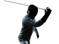 Man fencing silhouette Royalty Free Stock Photo