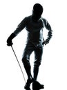 Man fencing silhouette Royalty Free Stock Photo