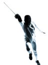 Man fencing silhouette Royalty Free Stock Photo