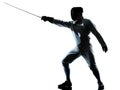 Man fencing silhouette Royalty Free Stock Photo