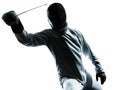 Man fencing silhouette Royalty Free Stock Photo
