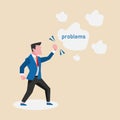 A man fighting with lots of problem confidently. A man struggling to solve the problems.Vector Illustration.Fighting with problems