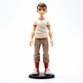 Highly Detailed Cartoon Character Figurine With Brown Pants And White Shirt