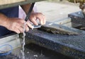 Man Filleting a Rainbow Trout Royalty Free Stock Photo