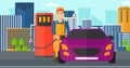 Man filling up fuel into car. Royalty Free Stock Photo