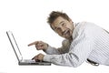 Man find something interesting on laptop Royalty Free Stock Photo