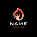 man fire flame logo vector icon template illustration Royalty Free Stock Photo