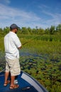 Man Fishing for Largemouth Bass Royalty Free Stock Photo