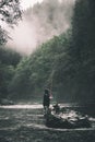 A man fishes in Oregon Royalty Free Stock Photo