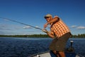 Man Fishing Large Mouth Bass