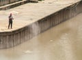 Man fishing alone in Kuala Lumpur