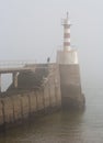 Man fishing from Amble Pier. Royalty Free Stock Photo