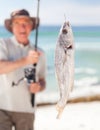 Man fishing at the beach