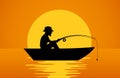 Man fishing on boat