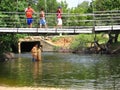 Man fishing in Laguna de los Patos drain, Cumana, Venezuela Royalty Free Stock Photo