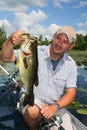 Man Fishing for Largemouth Bass Royalty Free Stock Photo