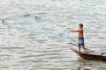 Man fishing near Phnom Penh, Cambodia