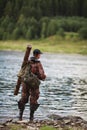 Man on a fishing trip Royalty Free Stock Photo