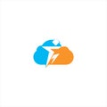 Man Fitness cloud shape logo design. Run man logo. Royalty Free Stock Photo
