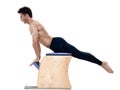 Man fitness pilates exercices isolated Royalty Free Stock Photo