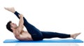 Man fitness pilates exercices isolated Royalty Free Stock Photo