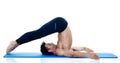 Man fitness pilates exercices isolated Royalty Free Stock Photo