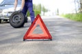 Man fixing a car problem after vehicle breakdown Royalty Free Stock Photo