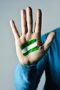 Man with the flag of Andalusia, Spain Royalty Free Stock Photo