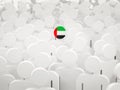 Man with flag of united arab emirates in a crowd Royalty Free Stock Photo