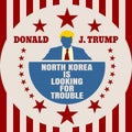 Man flat icon with Donald Trump quote