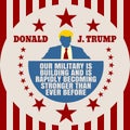 Man flat icon with Donald Trump quote