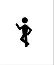 Man flat icon,man stand on one leg flat icon. Royalty Free Stock Photo