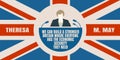 Man flat icon with Theresa May quote