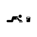 Man, floor, cleaning icon. Element of daily routine icon Royalty Free Stock Photo