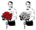 Man with flowers