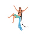 Man on flyboard, extreme water sport activity vector Illustration on a white background