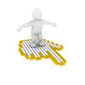 Man flying on cursor Royalty Free Stock Photo