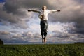 Man flying freedom Royalty Free Stock Photo
