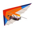 Man Flying Hang Glider as Skydiving Extreme Sport Activity Vector Illustration