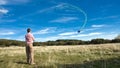 Man flying a kite