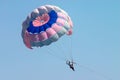 Man flying on parachute Royalty Free Stock Photo