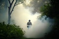 Man fogging to eliminate mosquito Generative Ai