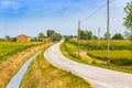 Man on foot on a country road Royalty Free Stock Photo