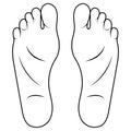 Man foot drawing cartoon, shoe size foot anatomy human sole