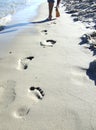 Man footprint on sand