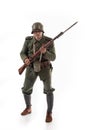 Man in the form of a German infantryman from the times of the First World War Royalty Free Stock Photo