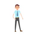 Man in Formal Office Clothes Isolated Illustration