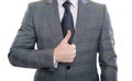 man in formalwear show approve gesture, cropped view. businessman in elegant suit. approve gesturing. formal suit jacket